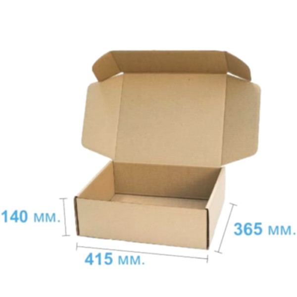 Коробка самосборная 415*365*140 мм, бурая