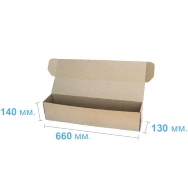 Коробка самосборная 660*130*140 мм, бурая