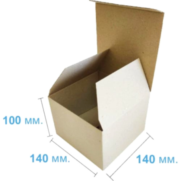Коробка самосборная 140*140*100 мм, бурая