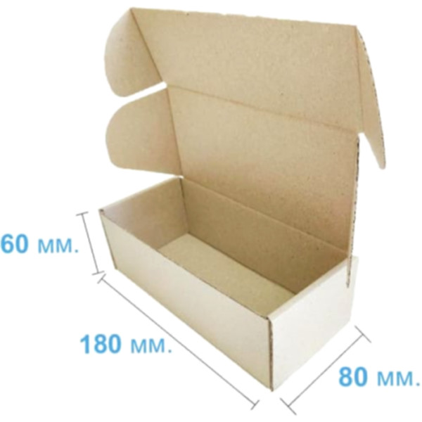 Коробка самосборная 180*80*60 мм, бурая