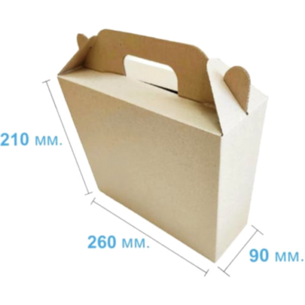 Коробка самосборная 260*90*210 мм бурая