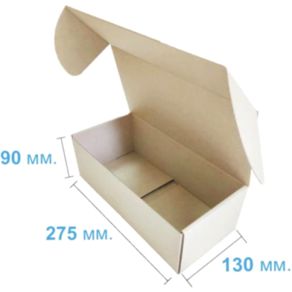 Коробка самосборная 275*130*90 мм, бурая