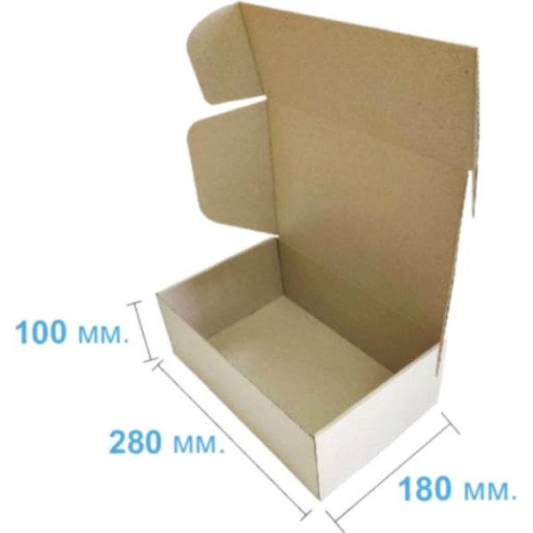 Коробка самосборная 280*180*100 мм, бурая
