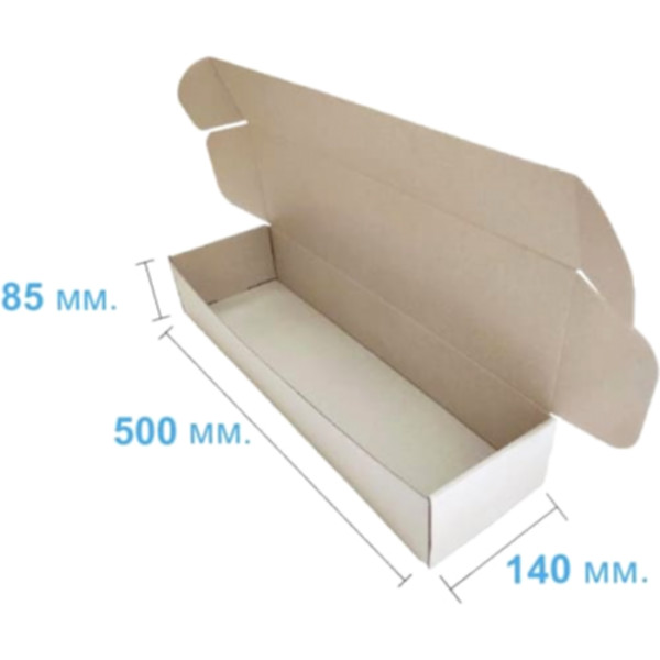 Коробка самозбірна 500*140*85 мм, бура