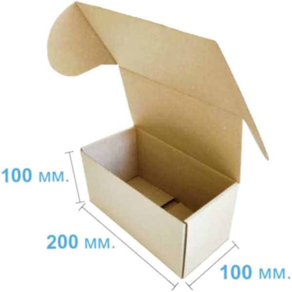 Коробка самосборная 200*100*100 мм, бурая
