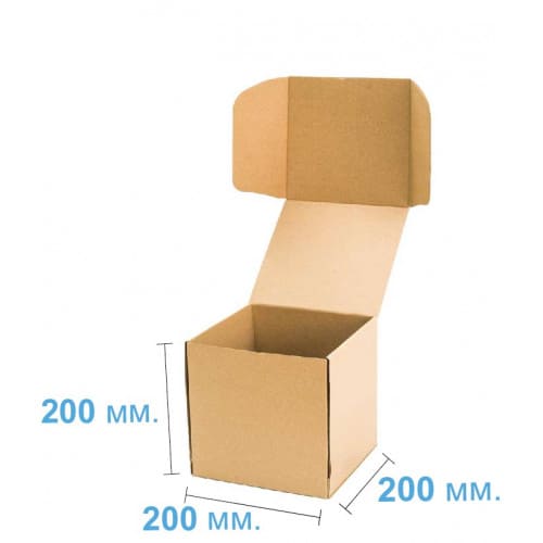Коробка самозбірна 200*200*200 мм, бура