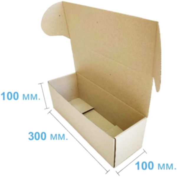 Коробка самозбірна 300*100*100 мм, бура