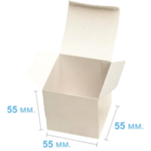 Коробка подарункова 55*55*55 мм, біла