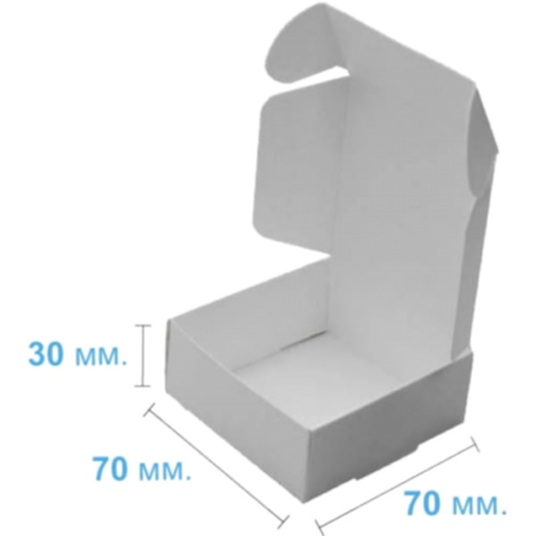 Коробка подарункова 70*70*30 мм, біла