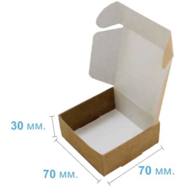 Коробка подарункова 70*70*30 мм, крафт