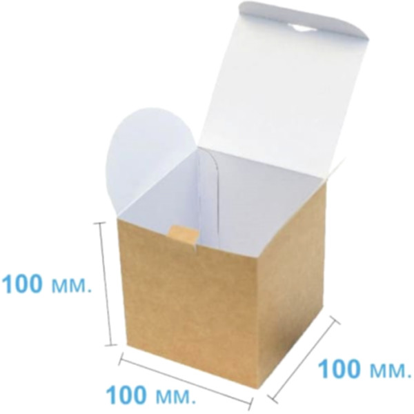 Коробка подарочная 100*100*100 мм, крафт