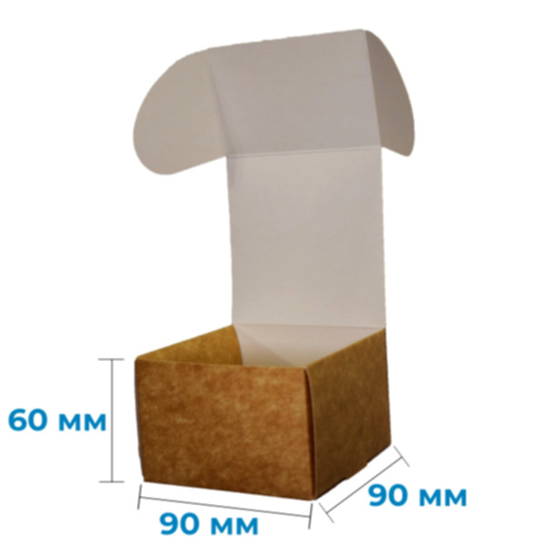 Коробка подарункова 90*90*60 мм, крафт