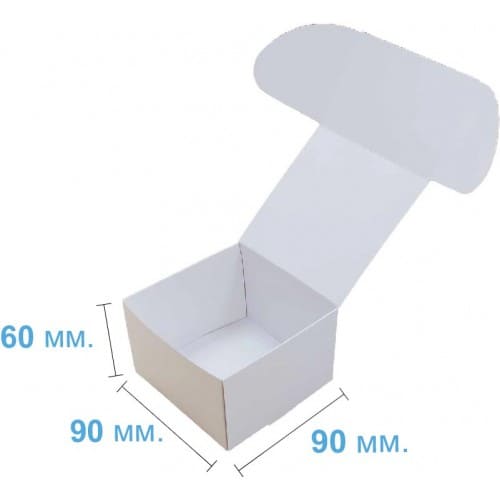 Коробка подарункова 90*90*60 мм, біла