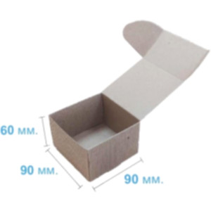 Коробка подарункова 90*90*60 мм, бура