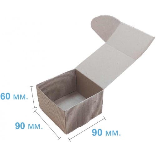 Коробка подарункова 90*90*60 мм, бура