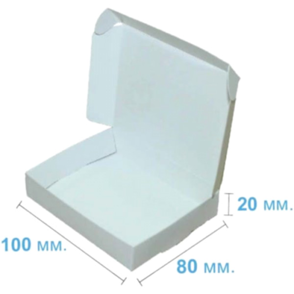 Коробка подарункова 100*80*20 мм, біла