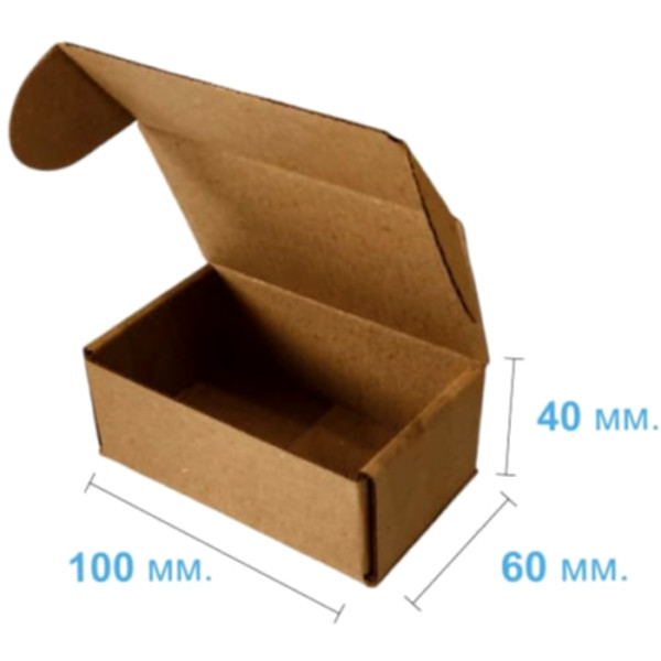 Коробка самосборная 100*60*40 мм, бурая
