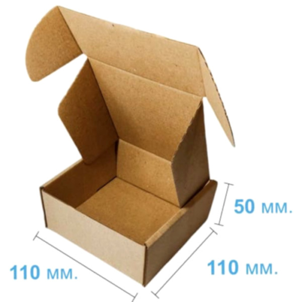 Коробка самосборная 110*110*50 мм, бурая