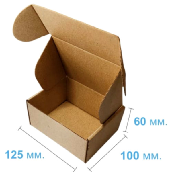 Коробка самосборная 125*100*60 мм, бурая