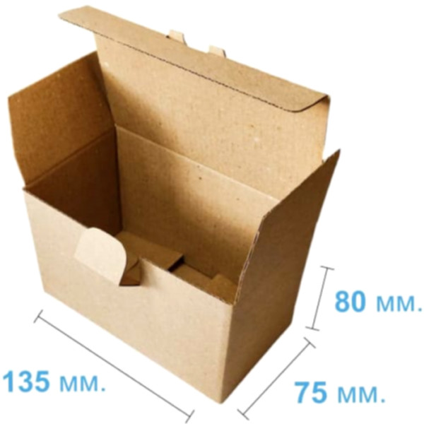 Коробка самосборная 135*75*80 мм, бурая