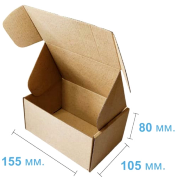 Коробка самосборная 155*105*80 мм, бурая