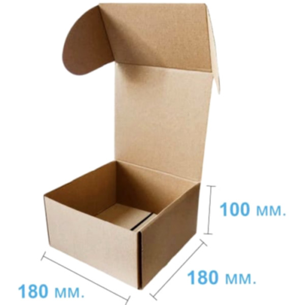 Коробка самосборная 180*180*100 мм, бурая