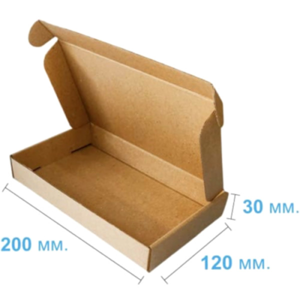 Коробка самосборная 200*120*30 мм, бурая
