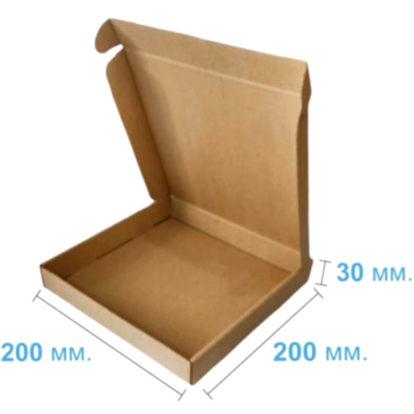 Коробка самозбірна 200*200*30 мм, бура