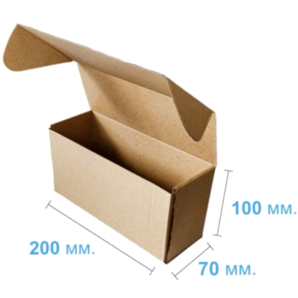 Коробка самосборная 200*70*100 мм, бурая