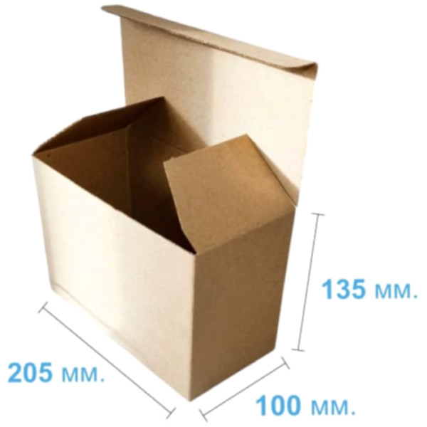 Коробка самосборная 205*100*135 мм, бурая
