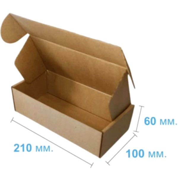 Коробка самосборная 210*100*60 мм, бурая
