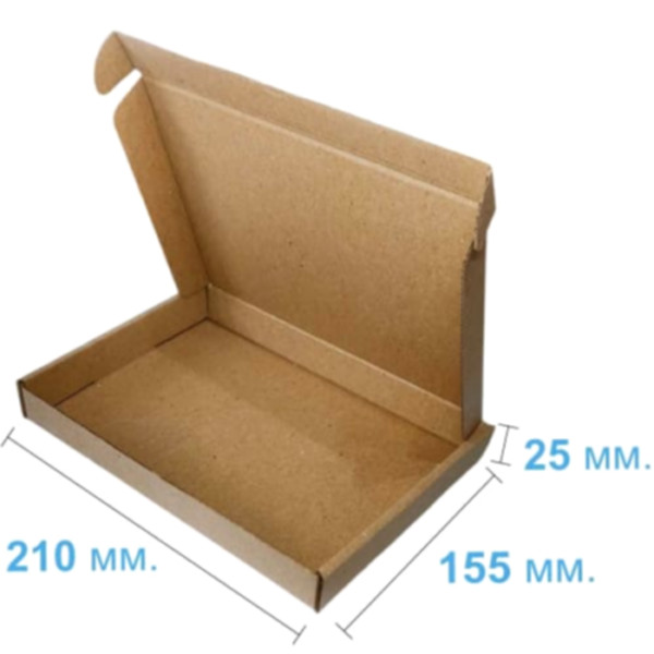 Коробка самосборная 210*155*25 мм, бурая