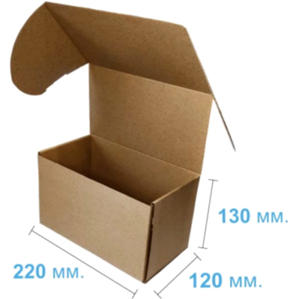 Коробка самосборная 220*120*130 мм, бурая
