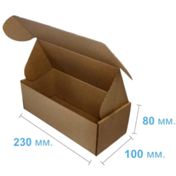 Коробка самосборная 230*100*80 мм, бурая