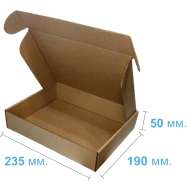 Коробка самосборная 235*190*50 мм, бурая