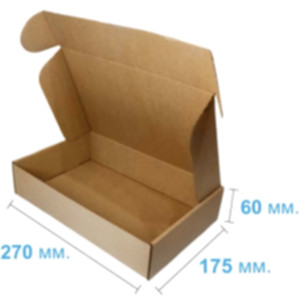 Коробка самосборная 270*175*60 мм, бурая. Photo 2
