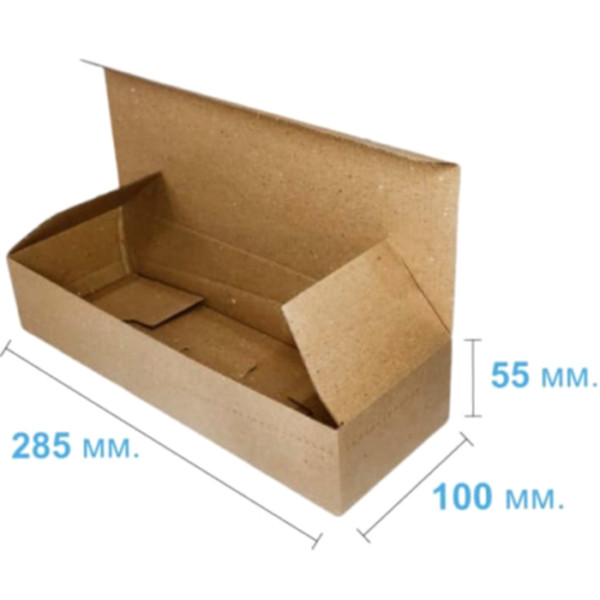 Коробка самосборная 285*100*55 мм, бурая