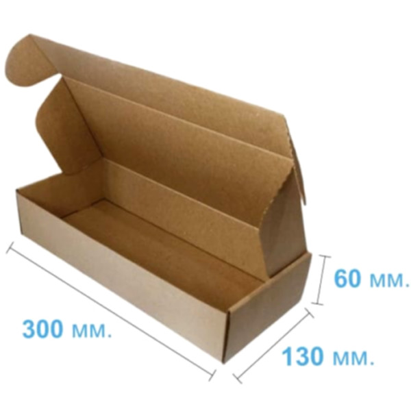 Коробка самозбірна 300*130*60 мм, бура