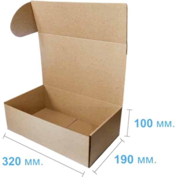 Коробка самосборная 320*190*100 мм, бурая
