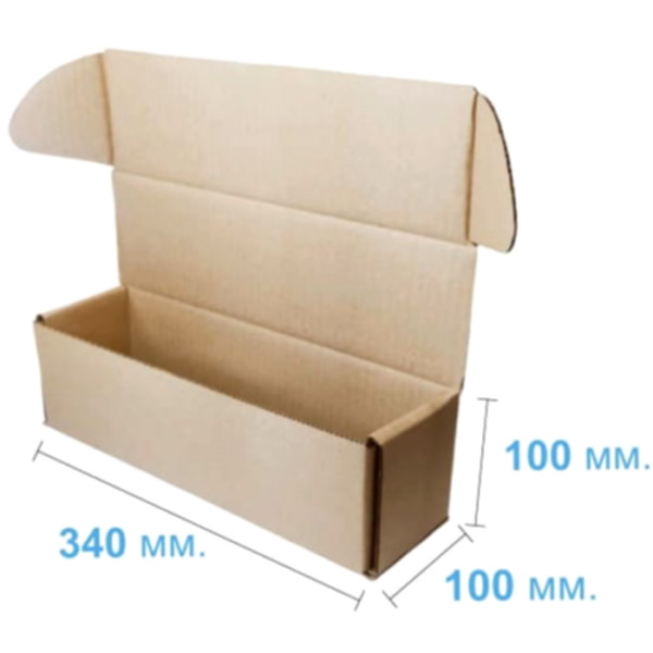 Коробка самосборная 340*100*100 мм, бурая