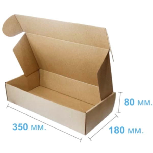 Коробка самосборная 350*180*80 мм, бурая