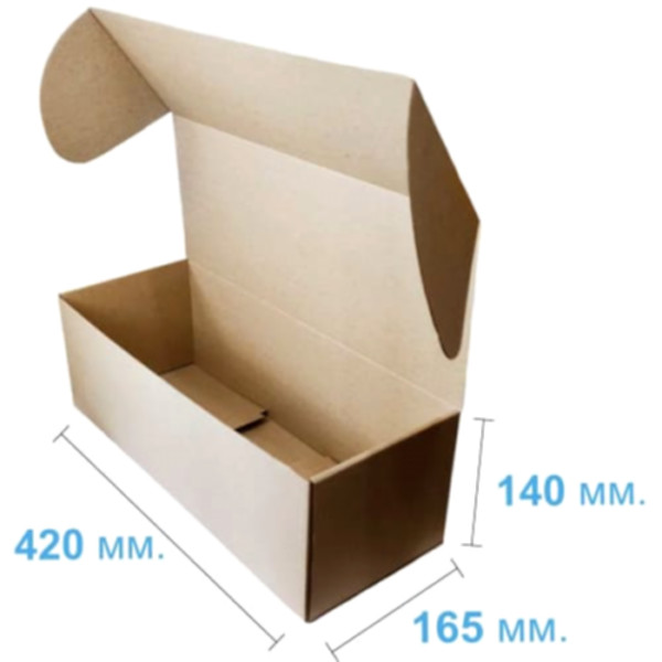 Коробка самосборная 420*165*140 мм, бурая
