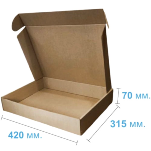 Коробка самосборная 420*315*70 мм, бурая
