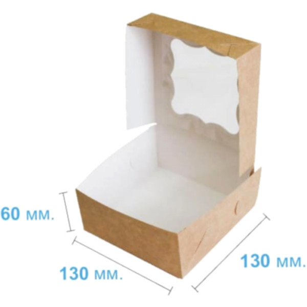 Коробка подарочная 130*130*60 мм, крафт Коробка подарочная 130*130*60 мм, крафт