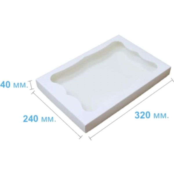 Коробка с окошком 320*240*40 мм, белая Коробка с окошком 320*240*40 мм, белая