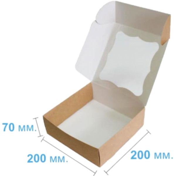 Коробка подарочная 200*200*70 мм, крафт Коробка подарочная 200*200*70 мм, крафт