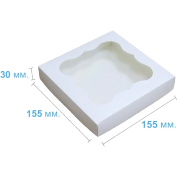 Коробка подарочная 155*155*30 мм, белая Коробка подарочная 155*155*30 мм, белая