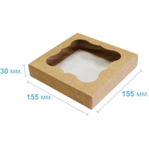 Коробка подарочная 155*155*30 мм, крафт Коробка подарочная 155*155*30 мм, крафт