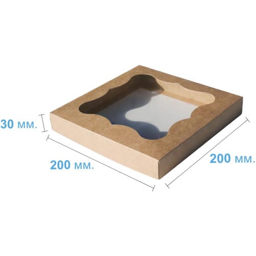 Коробка подарочная 200*200*30 мм, крафт