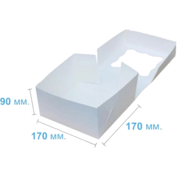 Коробка подарочная 170*170*90 мм, белая Коробка подарочная 170*170*90 мм, белая